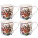 Santa & Sleigh Mug Set x4