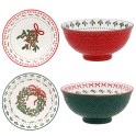 Xmas Wreath  Bowl 6.2" 2 Asstd