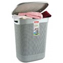 Grey Laundry Basket W/Lid 52Lt Steelex