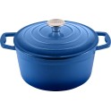 20cm Blue Rd Cast Iron Casserole 2.7Lt Steelex