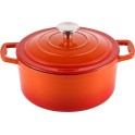 20cm Orange Rd Cast Iron Casserole 2.7Lt Steelex
