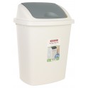 25Lt Cream Waste Bin W/Swing Lid Steelex