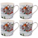 Xmas Robin Mug Set 4