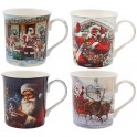 Xmas Santa Mug 4 Asst