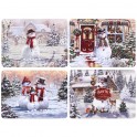 Xmas Snowman Placemat Set x4