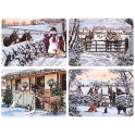 Xmas Donkey Placemat Set x4 Asstd